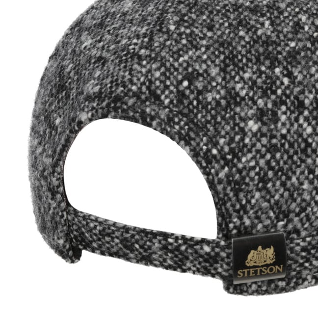 Cappellino baseball lana donegal tweed nero Stetson