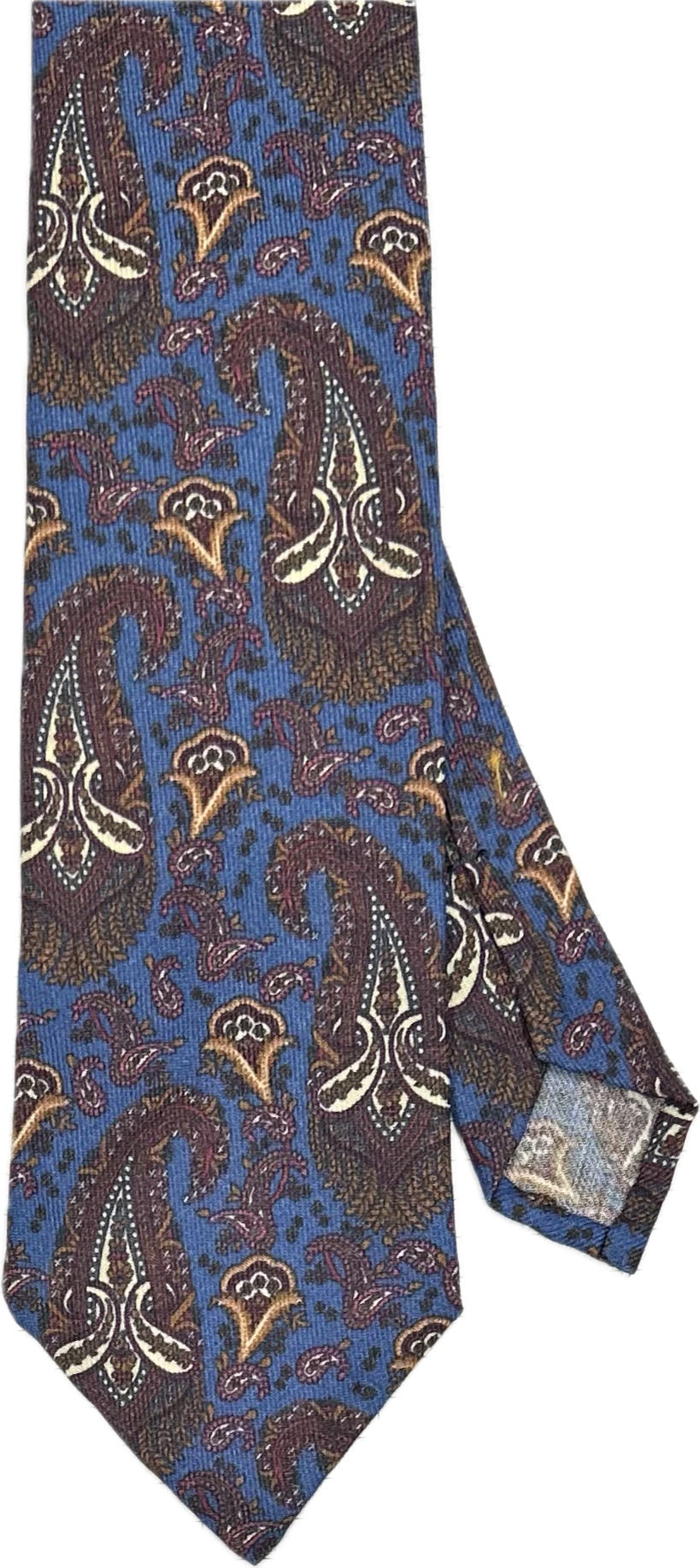 Cravatta lana fantasia big paisley light blue Monsieur