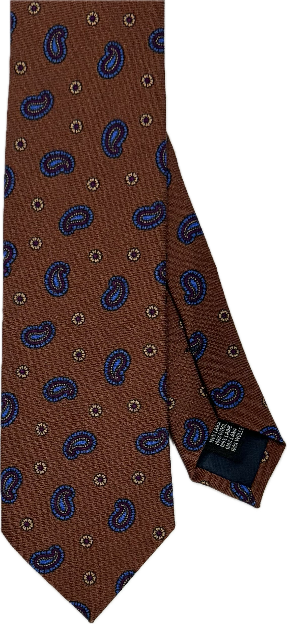 Cravatta lana micro paisley marrone Monsieur